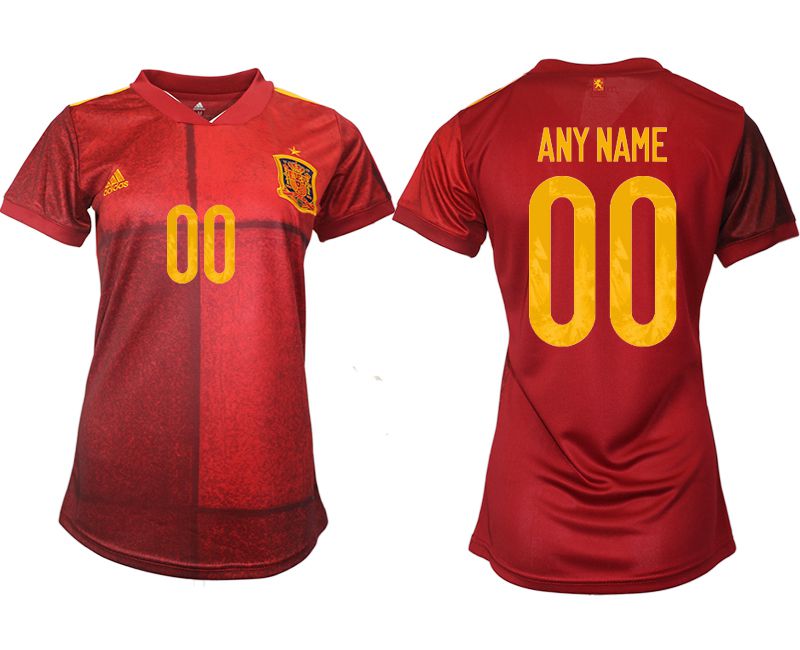 Women 2021-2022 Club Spain home aaa version red customized Soccer Jerseys->women soccer jersey->Women Jersey